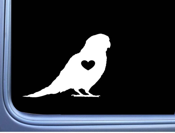 Parakeet Little Heart sticker L458 6 inch bird parrot decal