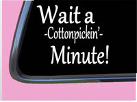 Wait a Cotton Pickin Minute TP175 vinyl 6" Decal Sticker southern baby on board