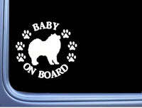 Baby on Board Samoyed L532 6" Sticker dog decal