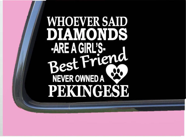 Pekingese Diamonds TP 504 Sticker 6" Decal rescue dog brush grooming