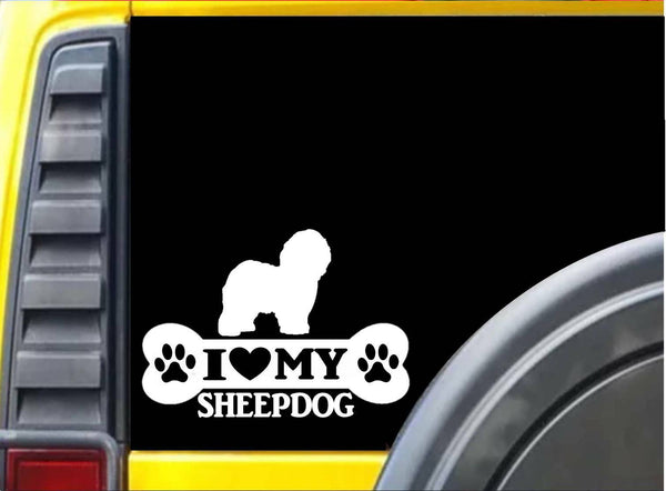 Old English Sheepdog Bone K999 8" Dog Decal Sticker decal