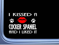 Cocker Spaniel kissed L871 8" dog window decal sticker