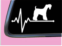 Kerry Blue Terrier lifeline TP 555 vinyl 8" Decal Sticker dog breed heartbeat