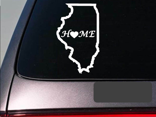 Illinois home 6" sticker *E672* state outline home map decal vinyl