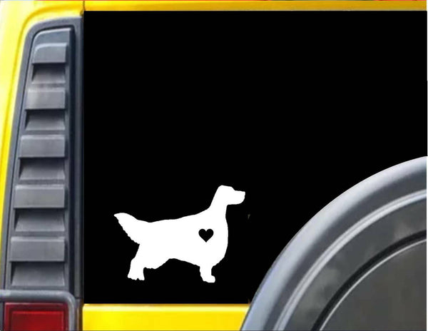 English Setter J653 little heart Decal 6 inch Sticker