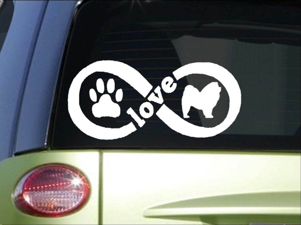 Chow Chow Infinity sticker *H388* 4 x 8.5  inch vinyl dog love decal