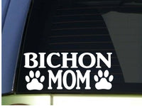 Bichon Mom sticker *H302* 8.5 inch wide vinyl puppy toy training