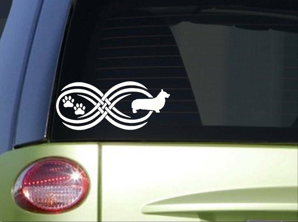 Tribal Corgi Infinity Sitcker *I787* 8.5 inch wide decal