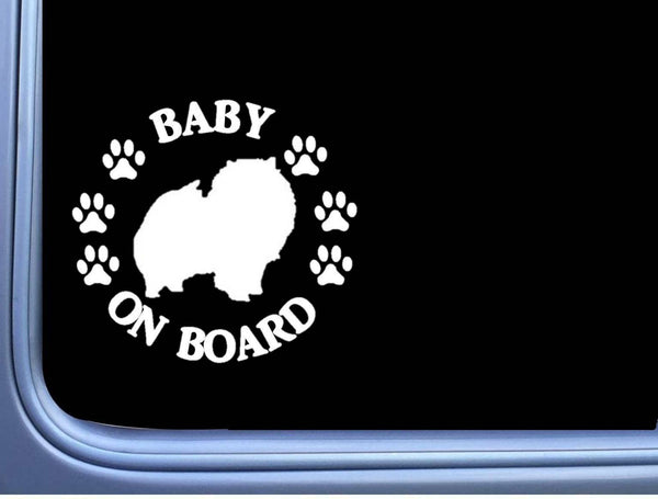 Baby on Board Pomeranian L507 6" Sticker dog decal