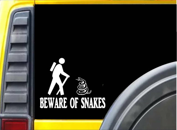 Beware of Snakes Sticker k103 8 inch hiking diamondback decal