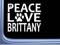 Brittany Spaniel Peace Love L602 Dog Sticker 6" decal