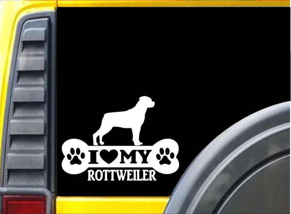 Rottweiler Bone Sticker L012 8 inch dog decal