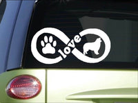 Aussie Australian Shepherd Infinity sticker *H402* 4 x 8.5  inch vinyl decal