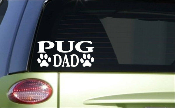 Pug Dad *H858* 8 inch Sticker decal dog groomer scissors harness