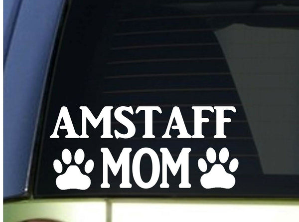 Amstaff Mom sticker *H305* 8.5 inch wide vinyl american bully pitbull