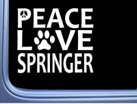 Springer Spaniel Peace Love L579 Dog Sticker 6" decal