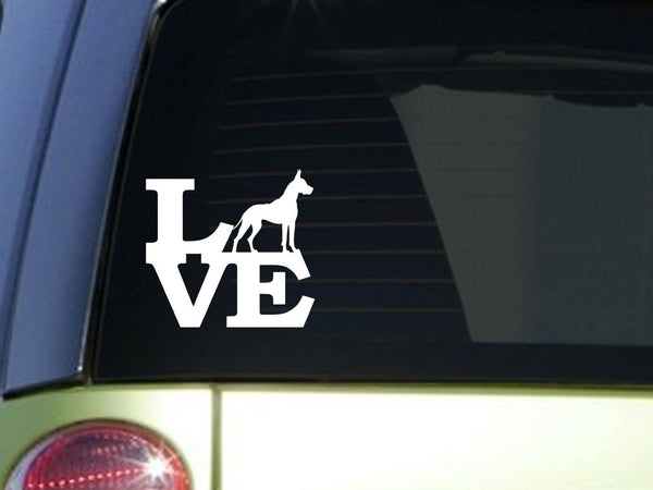 Great Dane Love 6" STICKER *F143* DECAL mastiff danes german mastiff ear crop