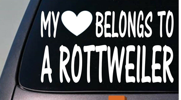 My heart belongs to a Rottweiler sticker decal *D923*
