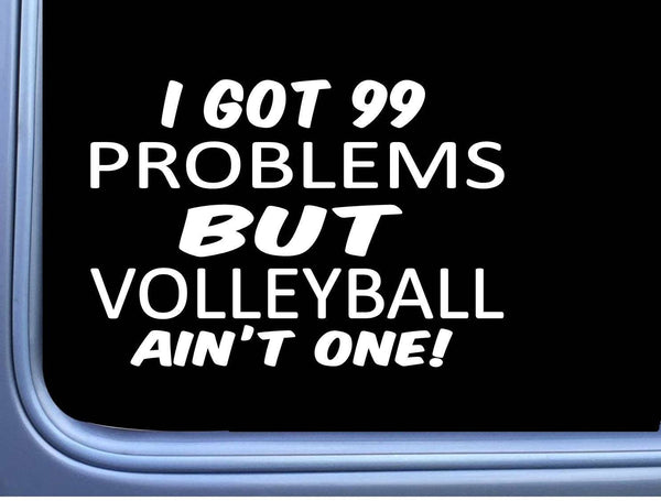 Volleyball Decal 99 Problems L997 8" Sticker Car Window net knee pads