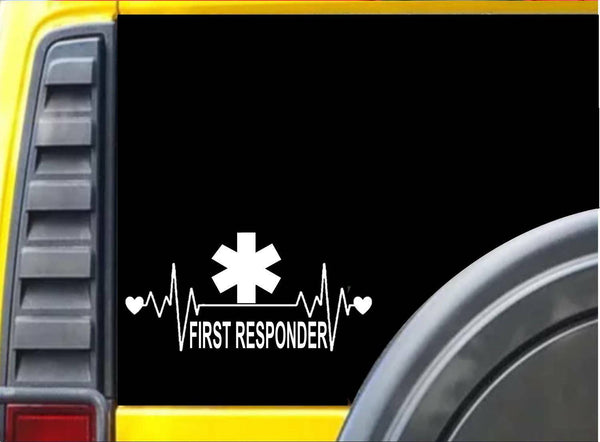 Lifeline First Responder EMT Decal sticker M191 8" star of life heartbeat