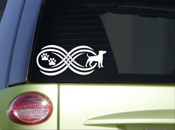 Tribal Jack Russell Infinity Sitcker *I797* 8.5 inch wide decal