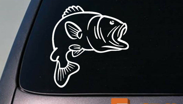Largemouth Bass jumping  6" sticker decal bait fishing rod reel lure *D694*