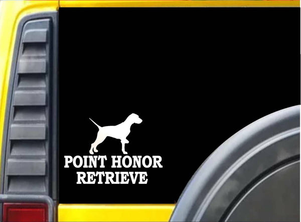 Point Honor Retrieve Pointer Heart Sticker L042 8 inch dog decal