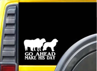Go Ahead Make His Day Sheep Sticker k668 8 inch dog decal