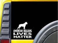 American Bulldog Lives Matter Sticker k170 6 inch dog decal