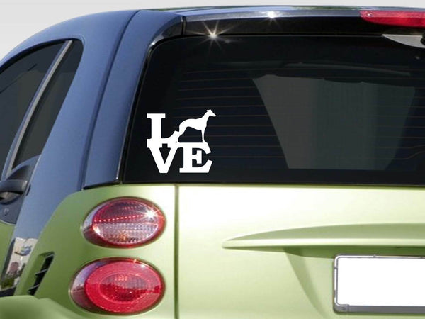 Whippet love 6" STICKER *F247* DECAL dogracing track muzzle leash greyhound