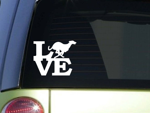 Greyhound Love 6" STICKER *F164* DECAL dog racing muzzle rescue dog treats