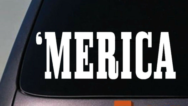 'MERICA Sticker Funny window wall Vinyl Decal Joke Gag America USA pride *A53*