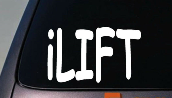 I LIFT STICKER GYM WEIGHTLIFTING car decal window laptop 5"