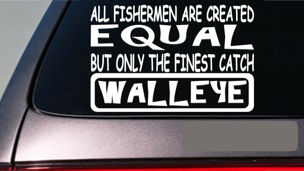 Walleye all people equal 6" sticker *E604* fishing rod reel line bait fly net