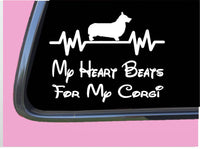 Corgi Heart Beats for Lifeline TP 391 6" dog breed Decal Sticker