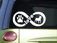 Bull Terrier Infinity sticker *H414* 4 x 8.5  inch vinyl dog decal