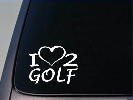 I Heart to Golf Vinyl Decal – 8 Inch
