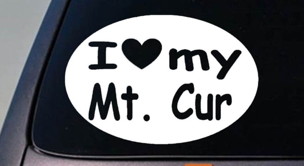 I LOVE MY MOUNTAIN CUR MT. CUR SQUIRREL HUNTING TRUCK WINDOW 6" STICKER DECAL