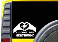 Greyhound Hands Heart Sticker k039 8 inch dogracing muzzle decal