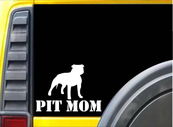 Pit Mom L027 dog 8 inch pit bull sticker decal