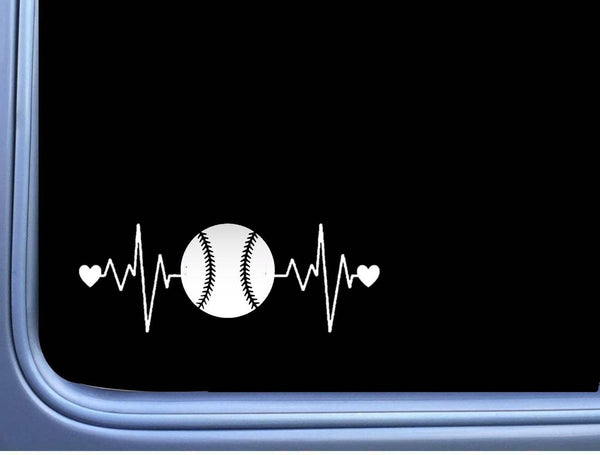 Baseball Lifeline Sticker L409 8 inch heartbeat decal