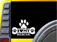 Animal Rescue Bone L049 8 Inch paw heartbeat dog decal