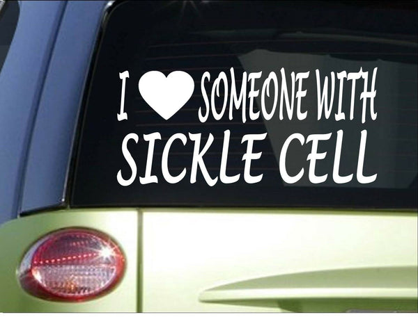 I love someone with Sickle Cell *H960* 8" Sticker decal Cure anemia disease