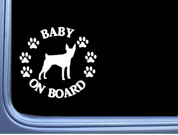 Baby on Board Rat Terrier L504 6" Sticker dog decal