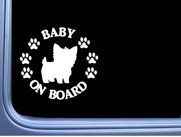 Baby on Board Yorkie L539 6" Sticker Yorkshire Terrier dog decal