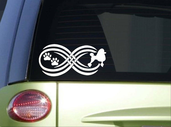 Tribal Poodle Infinity Sitcker *I777* 8.5 inch wide decal