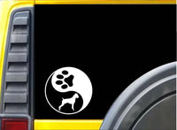 Yin Yang Cropped Boxer L427 6" dog Sticker decal