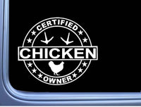 Certified Chicken Owner J821 6 inch Sticker coop decal