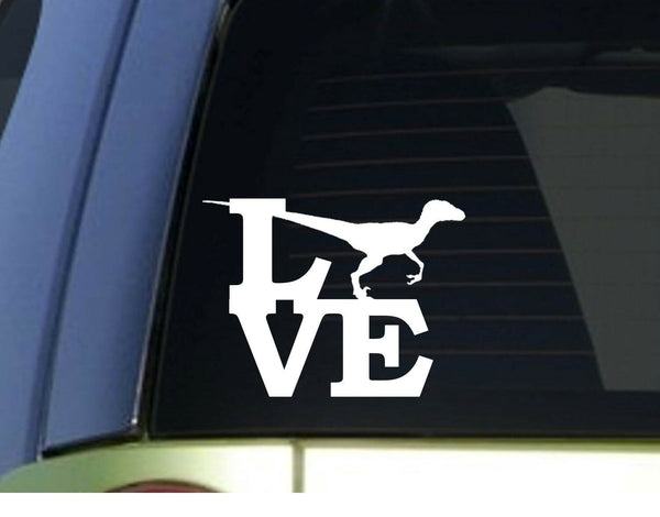 Velociraptor Love  *H946* 6 inch Sticker decal t rex dinosaur fossils