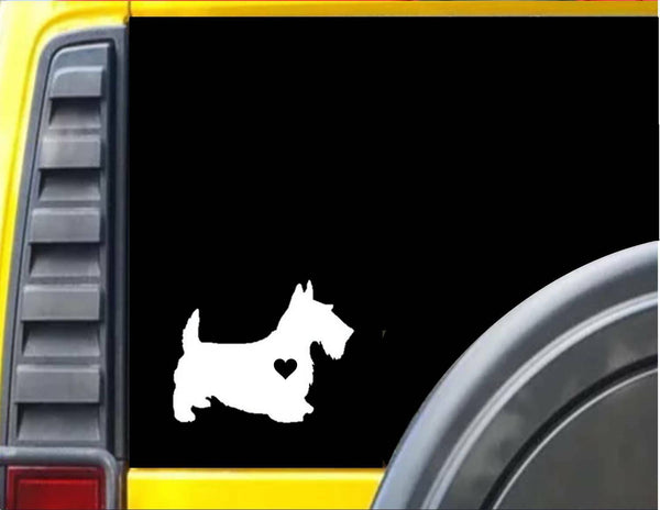 Scottie lil heart J647 6" Sticker Scottish Terrier decal